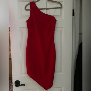 Size small, crystal sky, asymmetrical, happy red dress